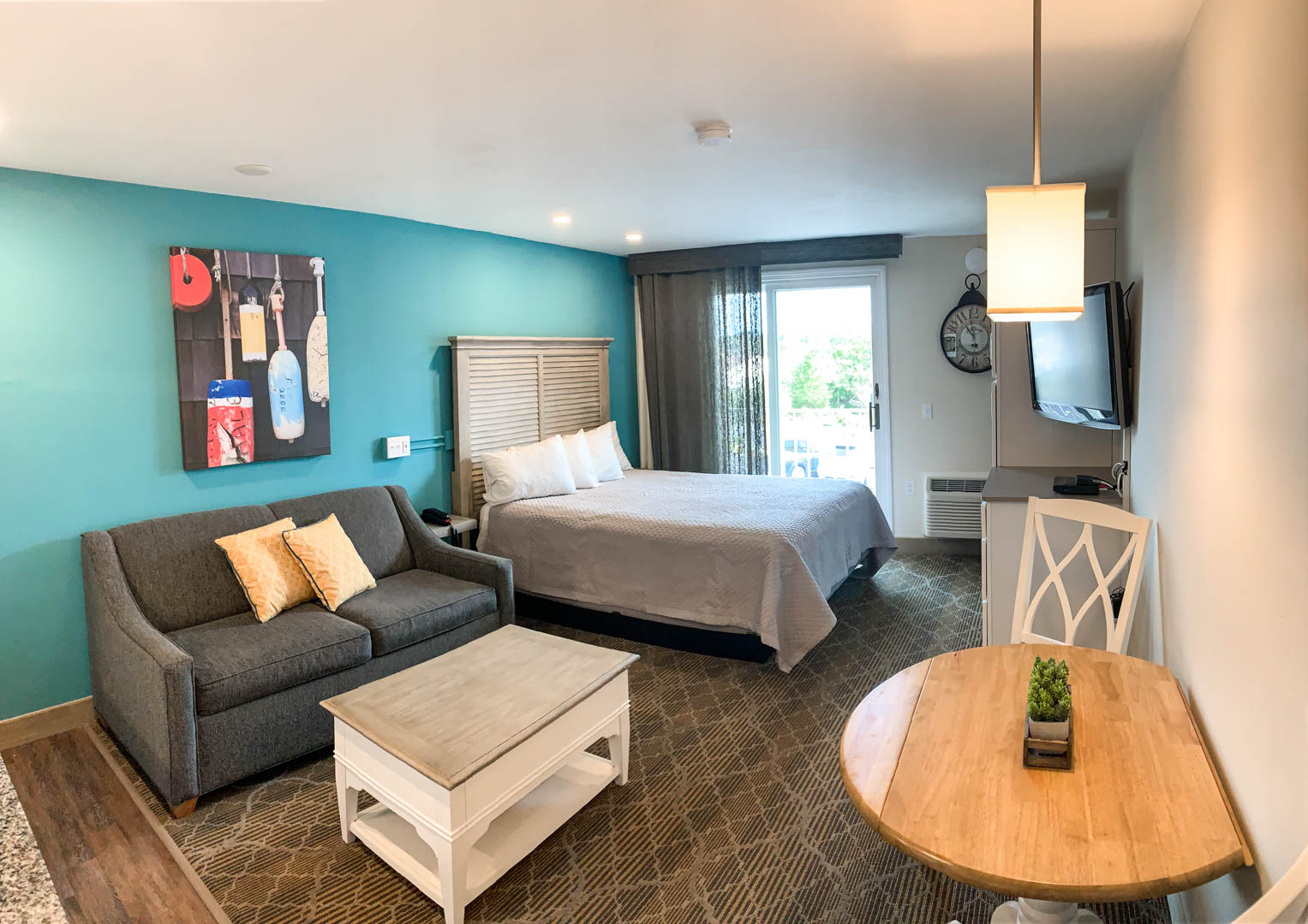 A modern one bedroom unit at VRI's Riverview Resort in Massachusetts.
